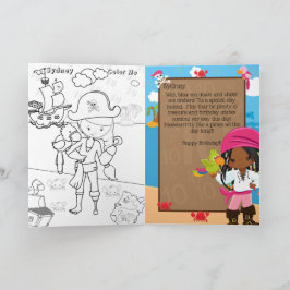 Leuke zwarte meisjes pirate kleur me gelukkig verj kaart