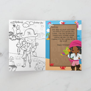 Leuke zwarte meisjes pirate kleur me gelukkig verj kaart