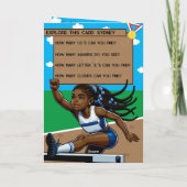 Leuke zwarte meisjes Track Star Secret Bericht Ver Kaart (Achterkant)