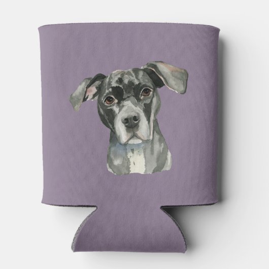 Leuke zwarte Pit Bull Dog Waterverf Blikjeskoeler (Achterkant)