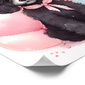 Leuke zwarte poedel Waterverf Dier Schattig Dog Poster (Hoek)