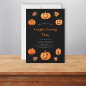 Leuke zwarte pompoensnijfeest  kaart