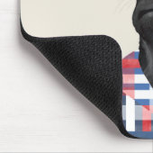 Leuke zwarte pug dog met bril en check Shirt Muismat (Hoek)