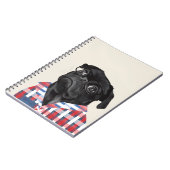 Leuke zwarte pug dog met bril en check Shirt Notitieboek (Linkerzijde)