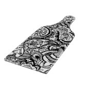 Leuke zwarte witte bloemen paisley snijplank (Hoek)