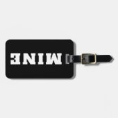 Leuke Zwarte Witte MINE Gepersonaliseerde Bagage L Bagagelabel (Voorkant horizontaal)