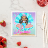 Leuke zwarte zeemeermin prinses onder het Zee Servet (Insitu)