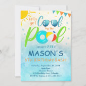 Leuke zwembadfeest verjaardagsuitnodiging kaart (Voorkant)