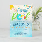Leuke zwembadfeest verjaardagsuitnodiging kaart (Staand voorkant)