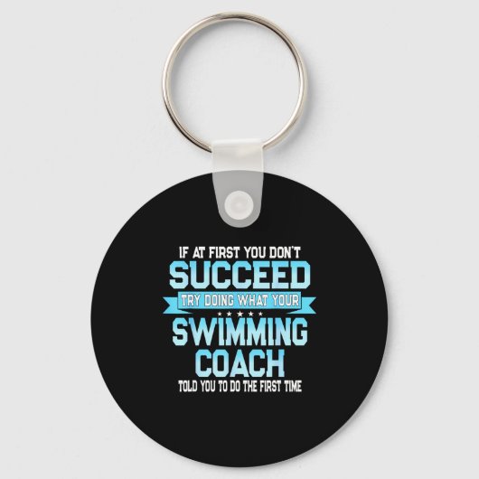 Leuke Zwemcoach Meme - Grappige Zwemmer Uitspraak Sleutelhanger (Voorkant)