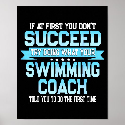 Leuke Zwemcoach Meme - Grappige Zwemmer Zeggen  Poster (Voorkant)
