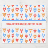 Leuke Zwempak Pool Feest Persoonlijke Bachelorette Sparkling Wijnetiket (Enkel label)