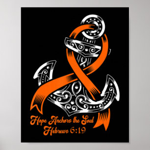 Leukemia Awareness Hope Anchors The Soul Hebrews Poster