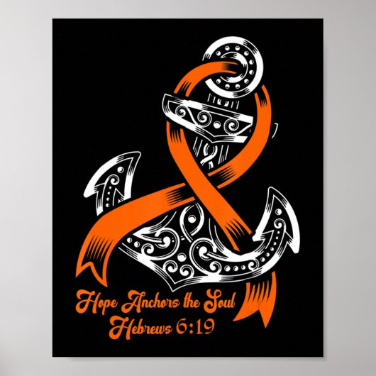 Leukemia Awareness Hope Anchors The Soul Hebrews Poster (Voorkant)