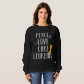 Leukemia Awareness Love Peace Cure Leukemia Trui (Voorkant volledig)
