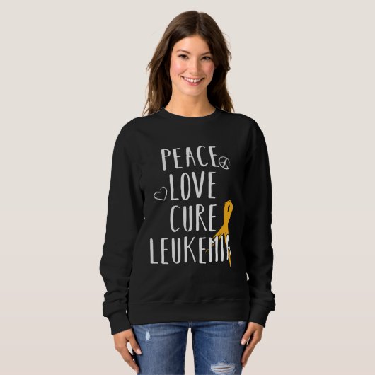 Leukemia Awareness  Love Peace Cure Leukemia Trui (Voorkant volledig)