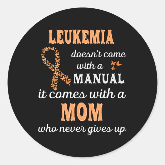 Leukemia awareness Mom Support Leukemia Warrior Ronde Sticker (Voorkant)