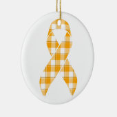 Leukemia Awareness Plaid Orange Ribbon Keramisch Ornament (Rechts)