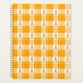 Leukemia Awareness Plaid Orange Ribbon Planner