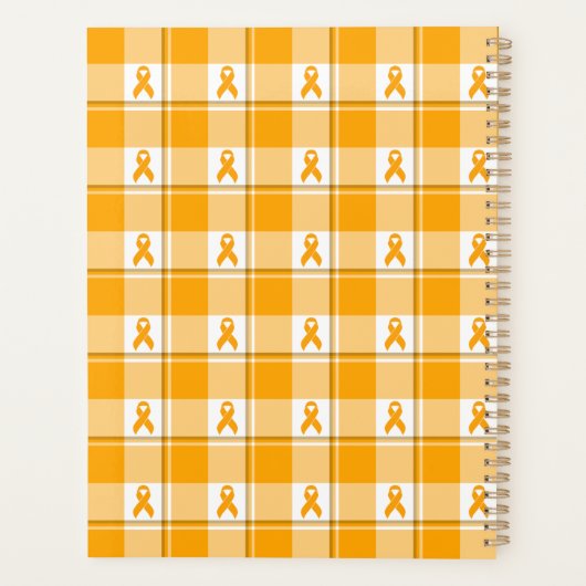 Leukemia Awareness Plaid Orange Ribbon Planner (Achterkant)