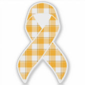 Leukemia Awareness Plaid Orange Ribbon Sticker (Voorkant)