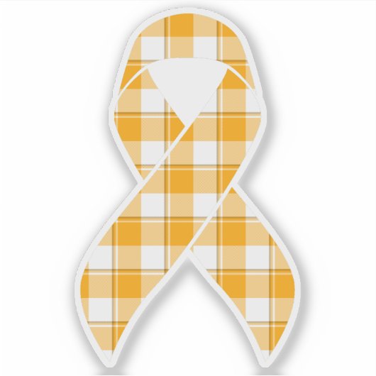Leukemia Awareness Plaid Orange Ribbon Sticker (Voorkant)