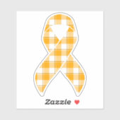 Leukemia Awareness Plaid Orange Ribbon Sticker (Vel)