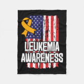 Leukemia Awareness Ribbon - overlevende van leukem Fleece Deken (Voorkant)