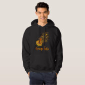 Leukemia Awareness Sunflower Butterfly Orange Ribb Hoodie (Voorkant volledig)