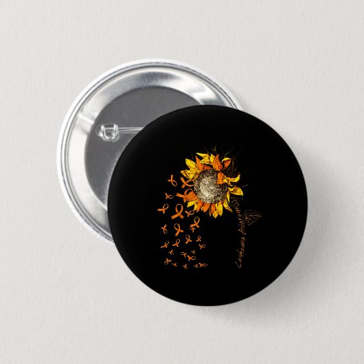 LEUKEMIA Awareness Sunflower Ronde Button 5,7 Cm (Voorkant /achterkant)
