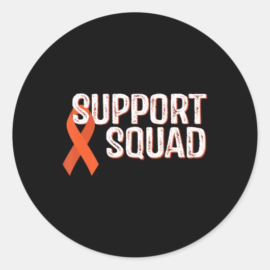 Leukemia Awareness Support Squad Ronde Sticker (Voorkant)