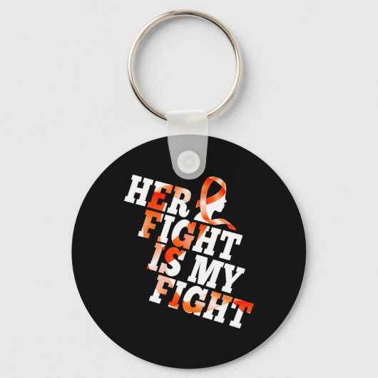 Leukemia Awareness Warrior Haar gevecht is mijn ge Sleutelhanger (Voorkant)