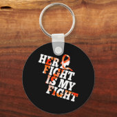 Leukemia Awareness Warrior Haar gevecht is mijn ge Sleutelhanger (Voorkant)