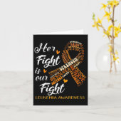 Leukemia Awareness Warrior Her Fight Is Our Fight Kaart (Gele Bloem)