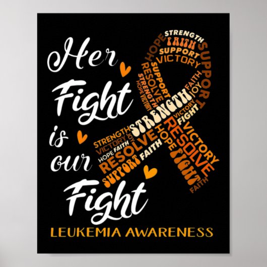 Leukemia Awareness Warrior Her Fight Is Our Fight Poster (Voorkant)