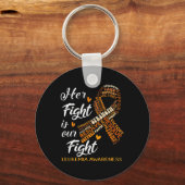 Leukemia Awareness Warrior Her Fight Is Our Fight Sleutelhanger (Voorkant)