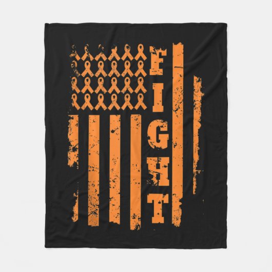 Leukemia Cancer Awareness  Leukemia Orange Ribbon  Fleece Deken (Voorkant)