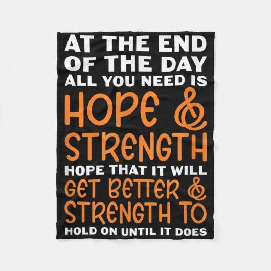 Leukemia Cancer Fighter All You Need Hope &amp; St Fleece Deken (Voorkant)
