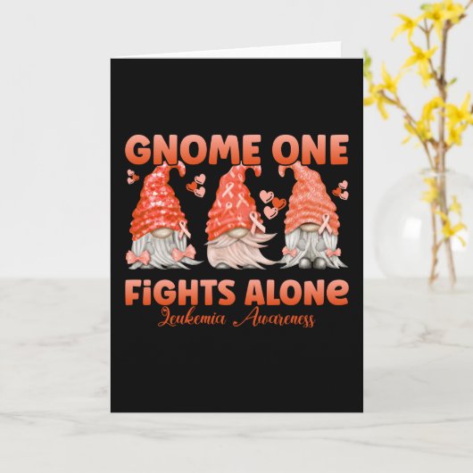 Leukemia Cancer Orange Ribbon Gnome Kaart (Gele Bloem)