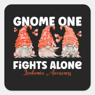 Leukemia Cancer Orange Ribbon Gnome Vierkante Sticker
