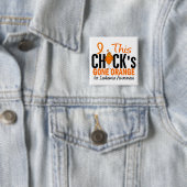 LEUKEMIA Chick Gone Sinaasappel Vierkante Button 5,1 Cm (In situ)