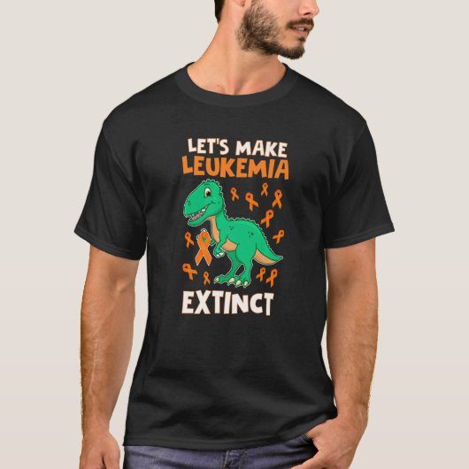 Leukemia Dinosaur Orange Ribbon Hematologist Repti T-shirt (Voorkant)