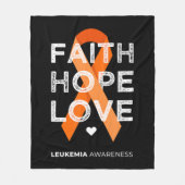 Leukemia Faith Hope Love Orange Ribbon Leukemia Aw Fleece Deken (Voorkant)