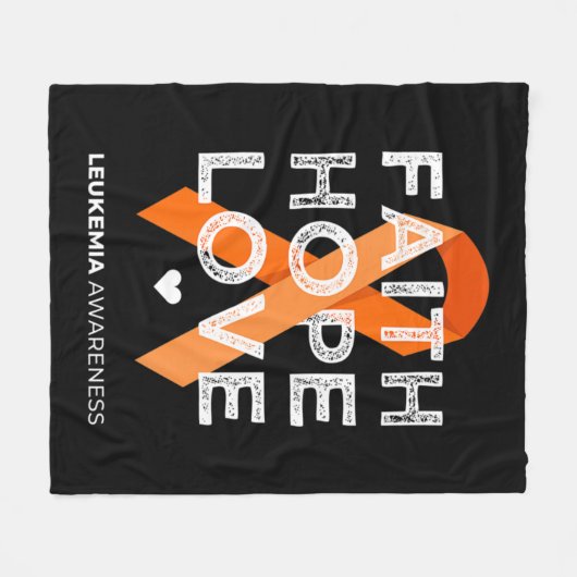 Leukemia Faith Hope Love Orange Ribbon Leukemia Aw Fleece Deken (Voorkant (Horizontaal))