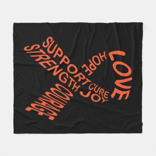 Leukemia Fight Cancer Fleece Deken (Voorkant (Horizontaal))