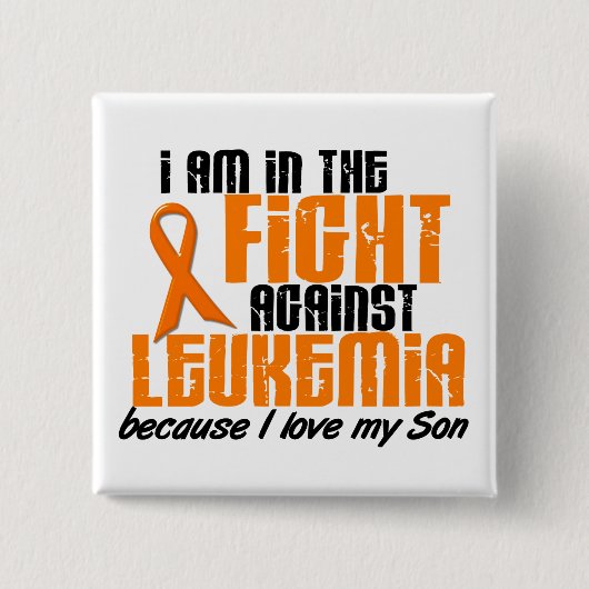 LEUKEMIA in de strijd voor mijn zoon 1 Vierkante Button 5,1 Cm (Voorkant)