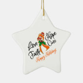 Leukemia Love Cure Prettige feestdagen Keramisch Ornament (Rechts)