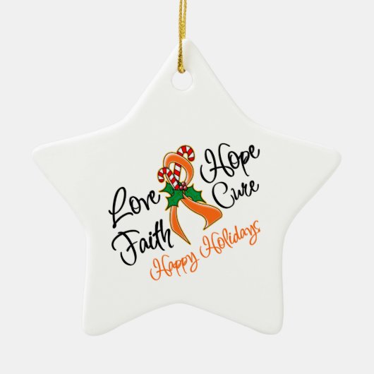 Leukemia Love Cure Prettige feestdagen Keramisch Ornament (Voorkant)