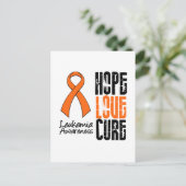 Leukemia Love Cure Ribbon Briefkaart (Staand voorkant)