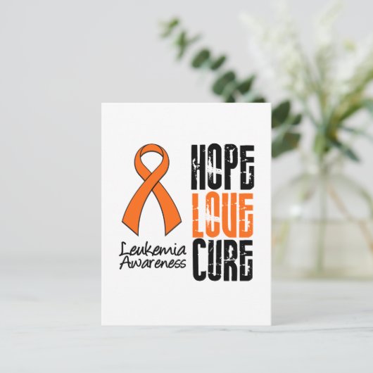 Leukemia Love Cure Ribbon Briefkaart (Staand voorkant)